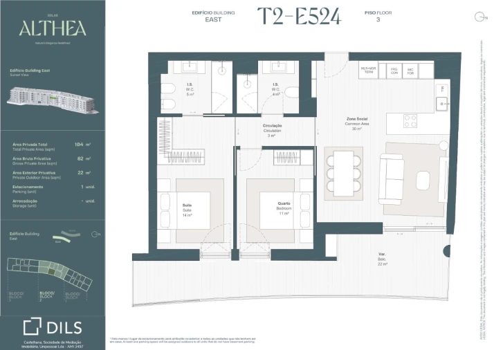 Apartamento T2 para Venda em Queluz e Belas Planta 1