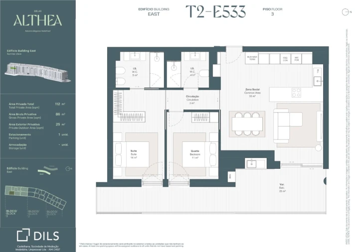 Apartamento T2 para Venda em Queluz e Belas Planta 1