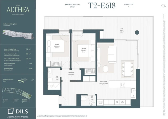 Apartamento T2 para Venda em Queluz e Belas Planta 1