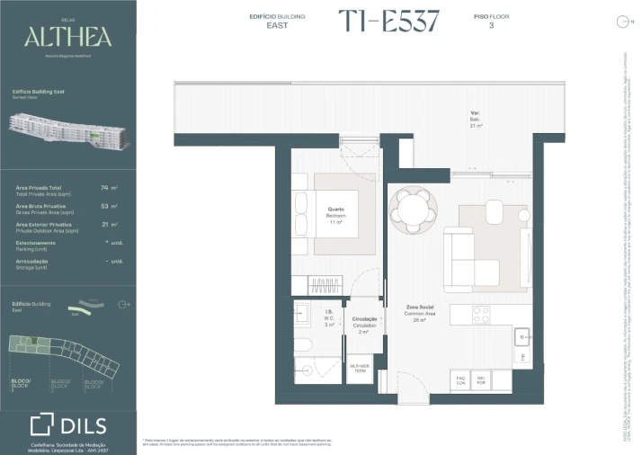 Apartamento T1 para Venda em Queluz e Belas Planta 1