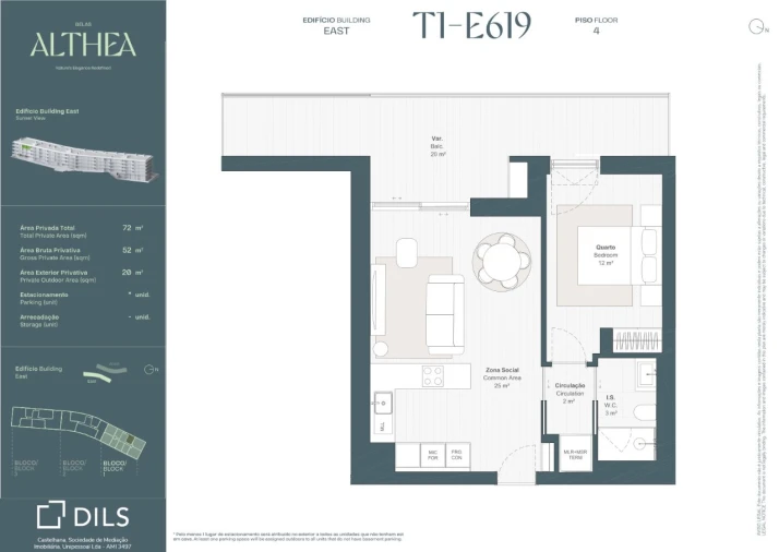 Apartamento T1 para Venda em Queluz e Belas Planta 1