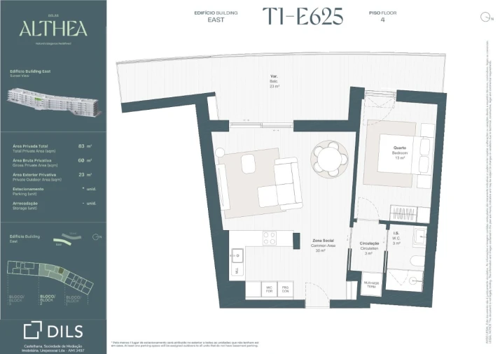 Apartamento T1 para Venda em Queluz e Belas Planta 1