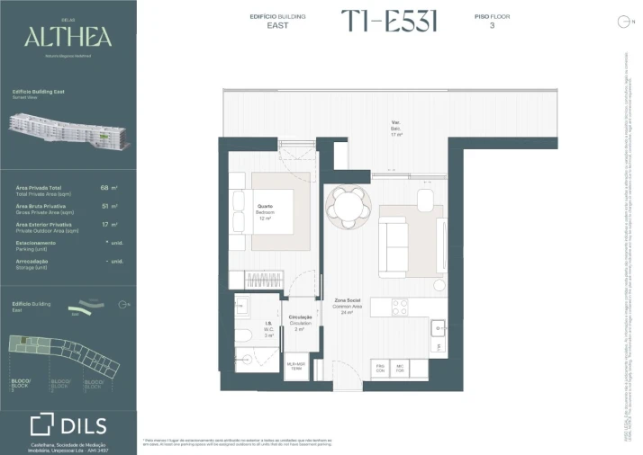 Apartamento T1 para Venda em Queluz e Belas Planta 1