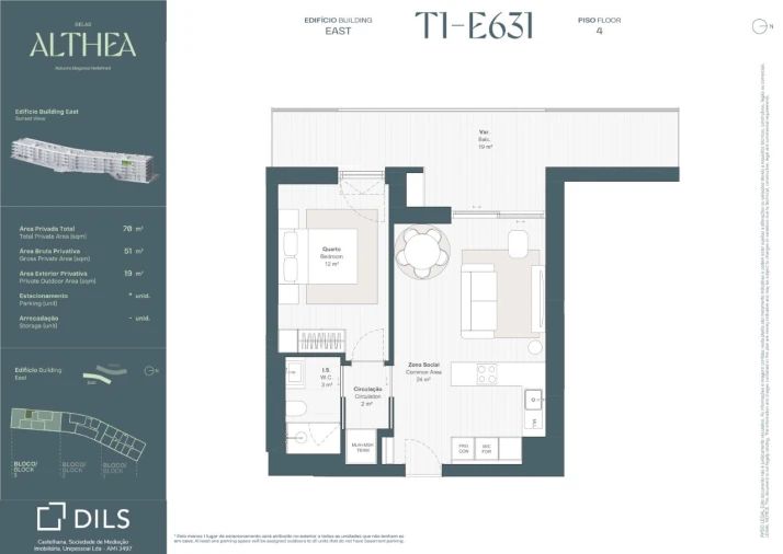 Apartamento T1 para Venda em Queluz e Belas Planta 1