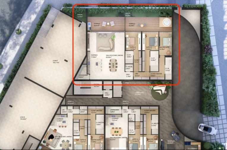 Apartamento T3 para Venda em Cascais e Estoril Planta 1