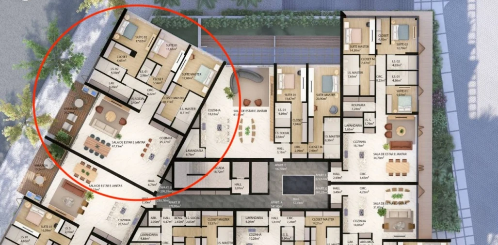 Apartamento T3 para Venda em Cascais e Estoril Planta 1