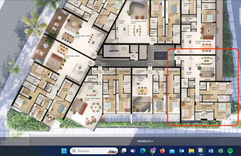 Apartamento T3 para Venda em Cascais e Estoril Planta 1