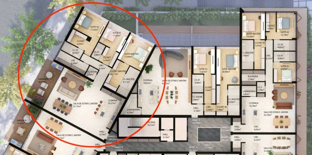 Apartamento T3 para Venda em Cascais e Estoril Planta 1