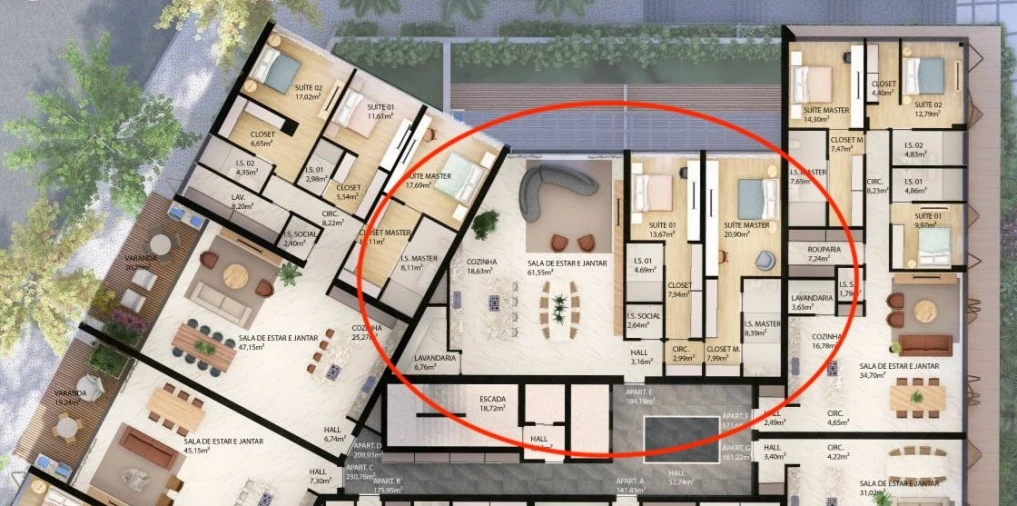 Apartamento T2 para Venda em Cascais e Estoril Planta 1