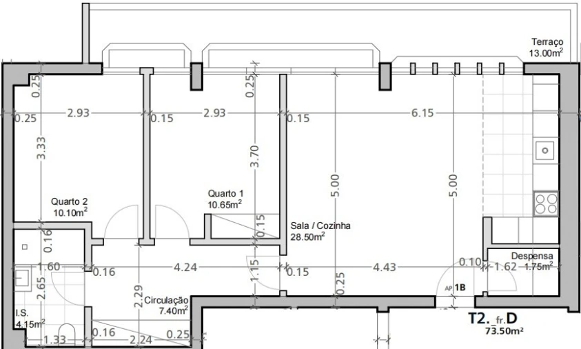 Apartamento T2 para Arrendamento em Santa Maria, São Pedro e Matacães Planta 1