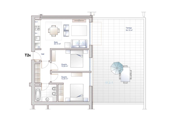 Apartamento T2 para Venda em Oliveira do Douro Planta 1