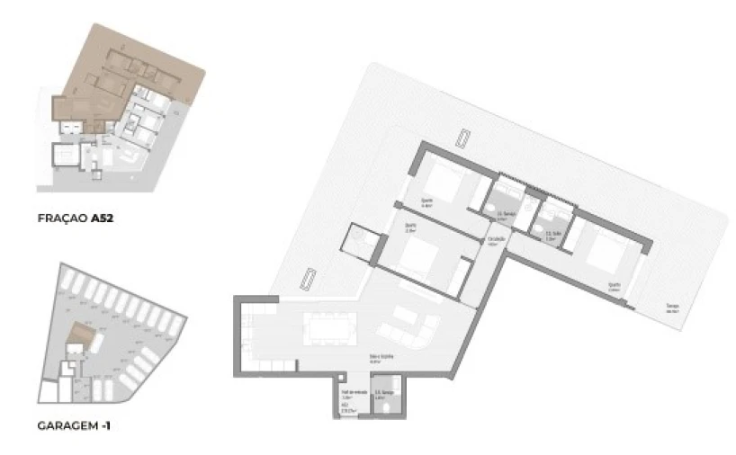 Apartamento T3 para Venda em Bougado (São Martinho e Santiago) Planta 1