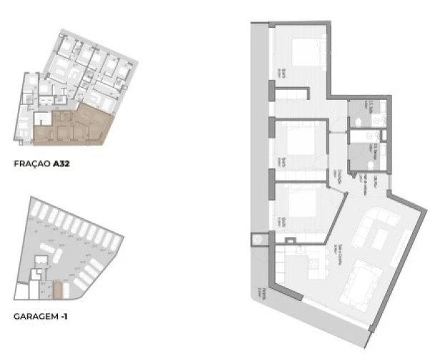Apartamento T3 para Venda em Bougado (São Martinho e Santiago) Planta 1