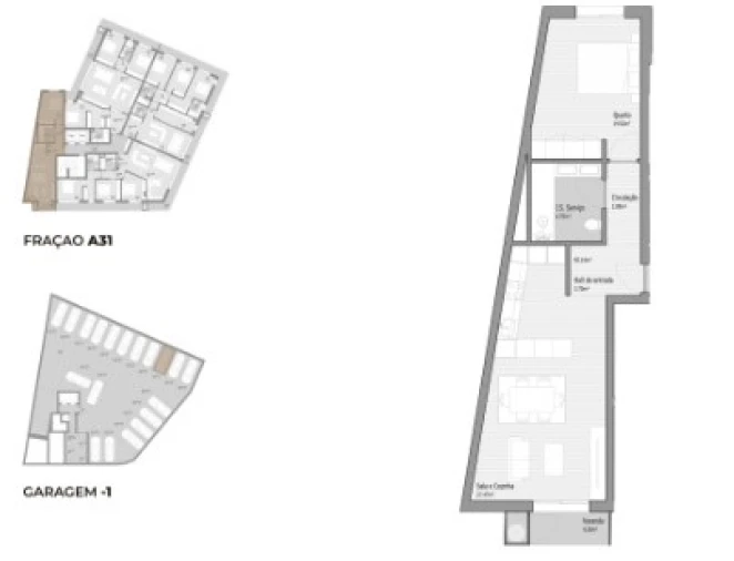 Apartamento T1 para Venda em Bougado (São Martinho e Santiago) Planta 1