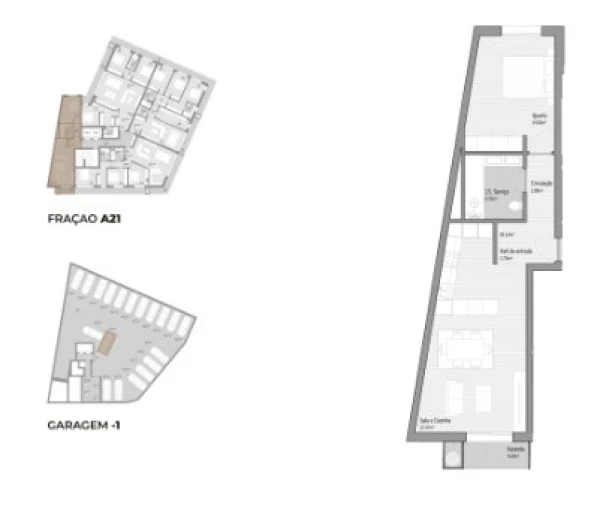 Apartamento T1 para Venda em Bougado (São Martinho e Santiago) Planta 1