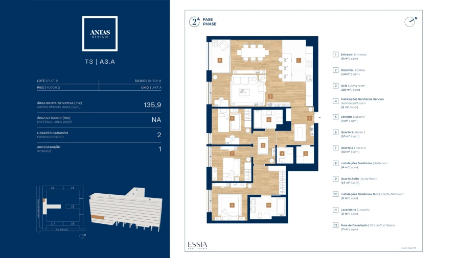 Apartamento T3 para Venda em Campanhã Planta 1
