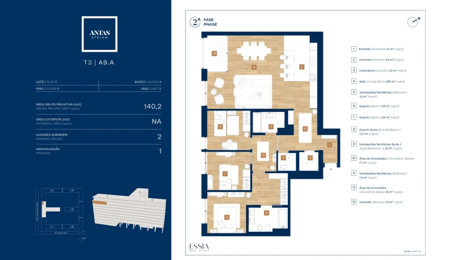 Apartamento T3 para Venda em Campanhã Planta 1