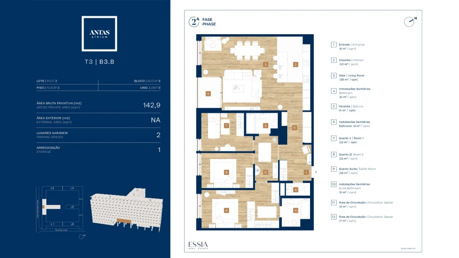 Apartamento T3 para Venda em Campanhã Planta 1