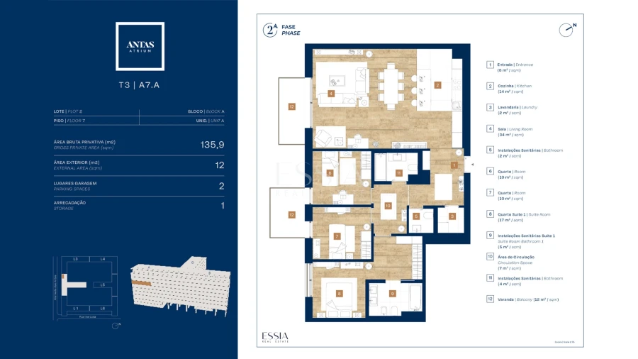 Apartamento T3 para Venda em Campanhã Planta 1