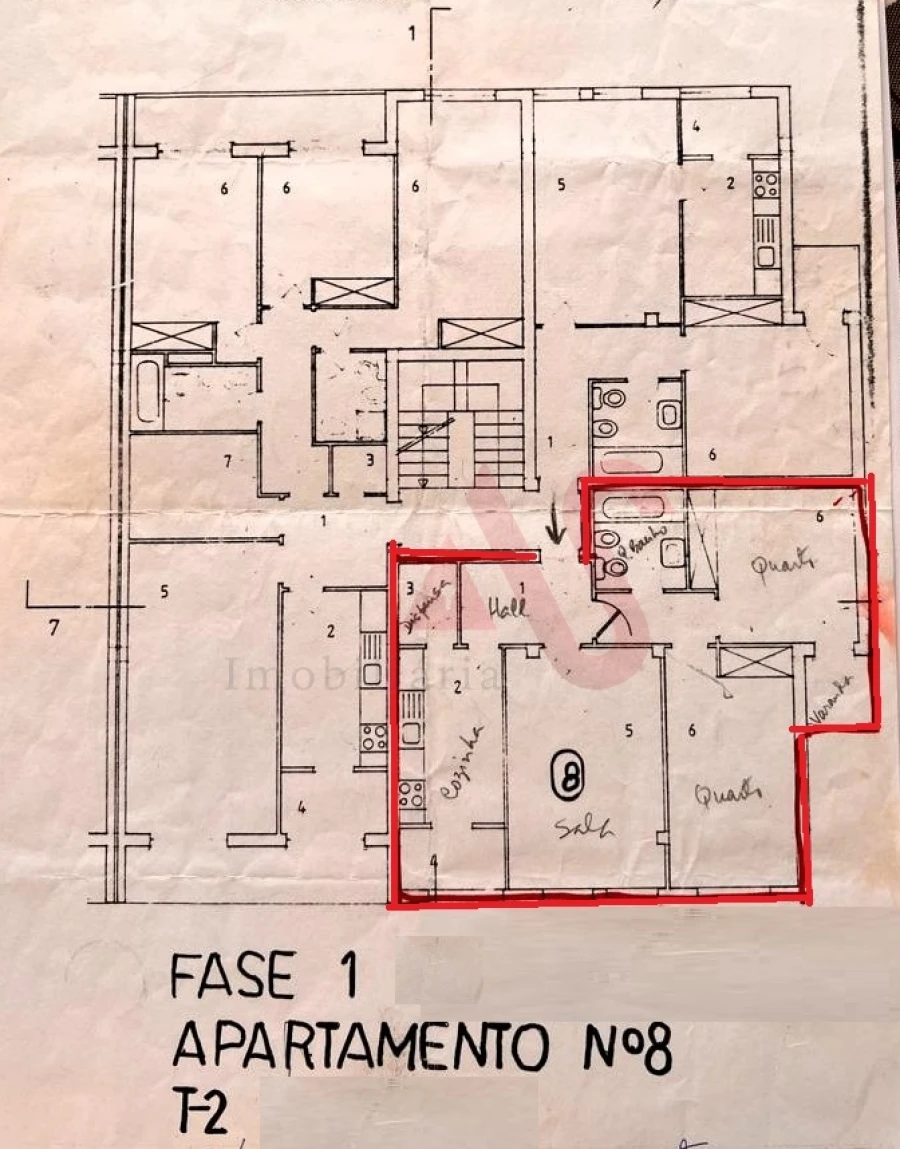 Apartamento T2 para Arrendamento em Azurem Planta 1