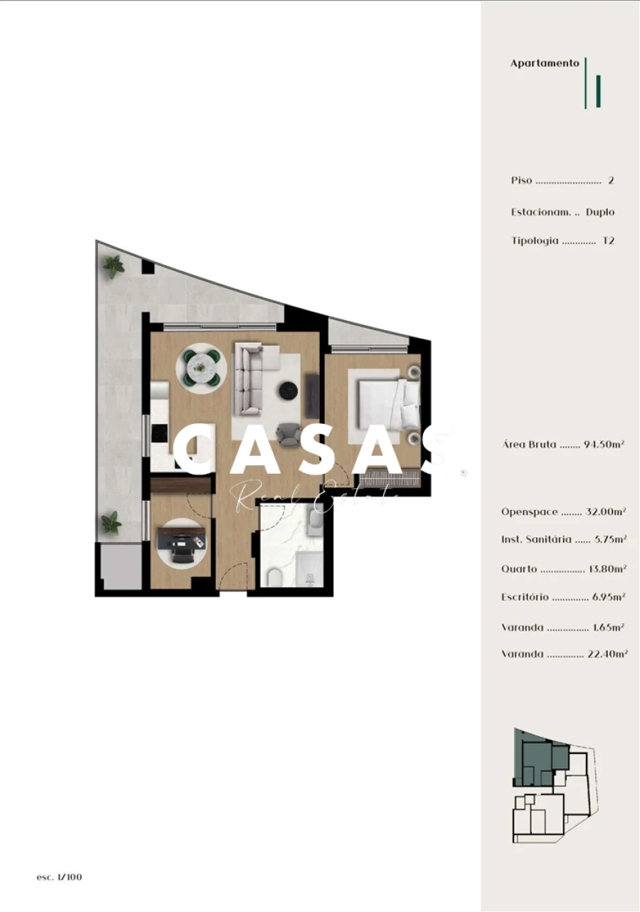 Apartamento T1 para Venda em Madalena do Mar Foto 9