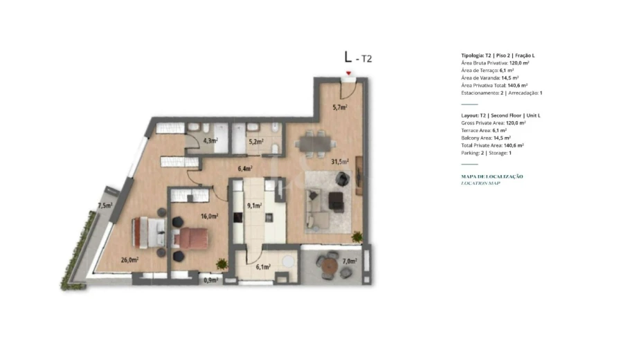 Apartamento T2 para Venda em Faro (Sé e São Pedro) Foto 23