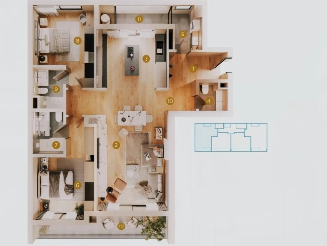 Apartamento T2 para Venda em São Martinho Planta 1