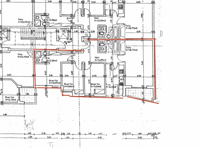 Apartamento T3 para Venda em Laranjeiro e Feijó Planta 1