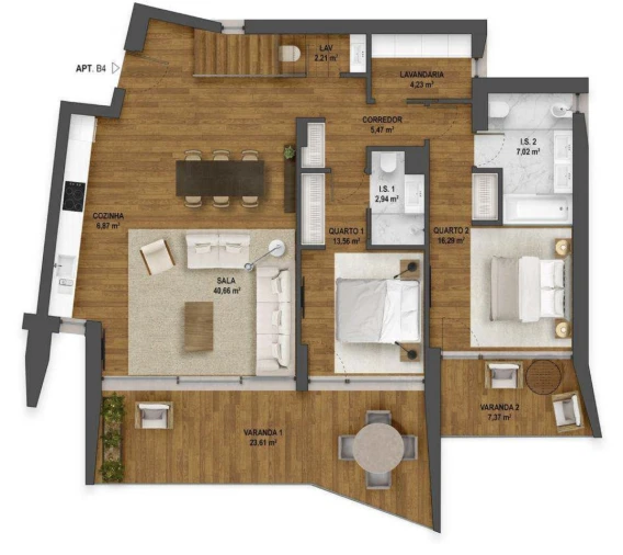 Apartamento T3 para Venda em Cascais e Estoril Planta 1