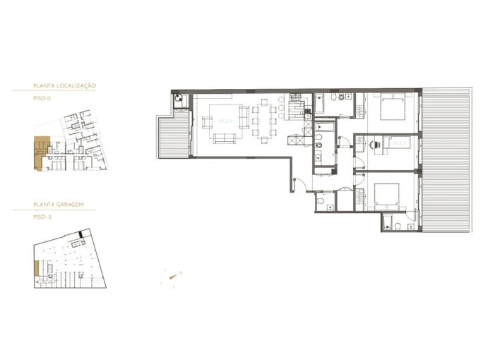 Apartamento T3 para Venda em São Felix da Marinha Planta 1