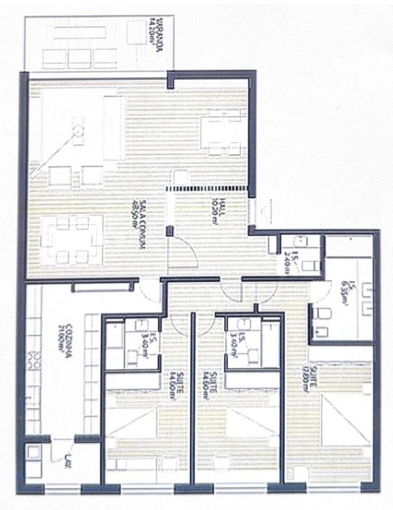 Apartamento T3 para Venda em Madalena Planta 2