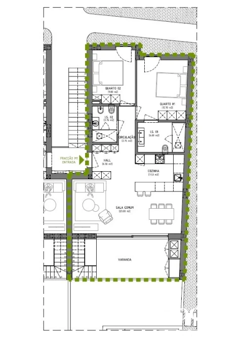 Apartamento T2 para Venda em Luz