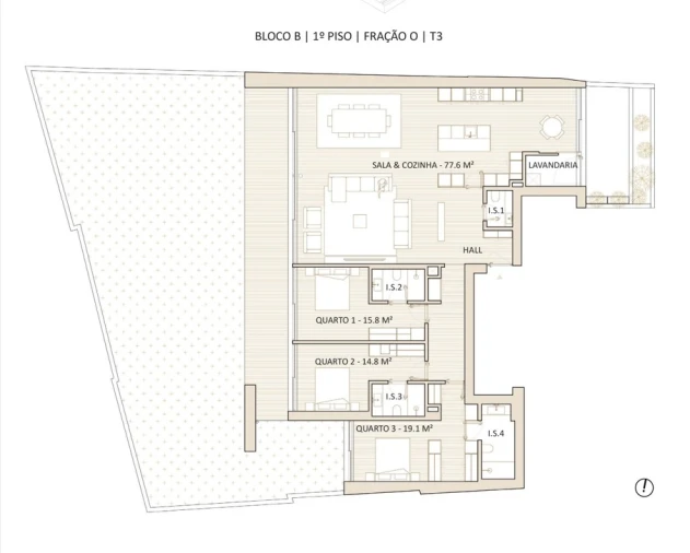 Apartamento T1 para Venda em Lordelo do Ouro e Massarelos Planta 1