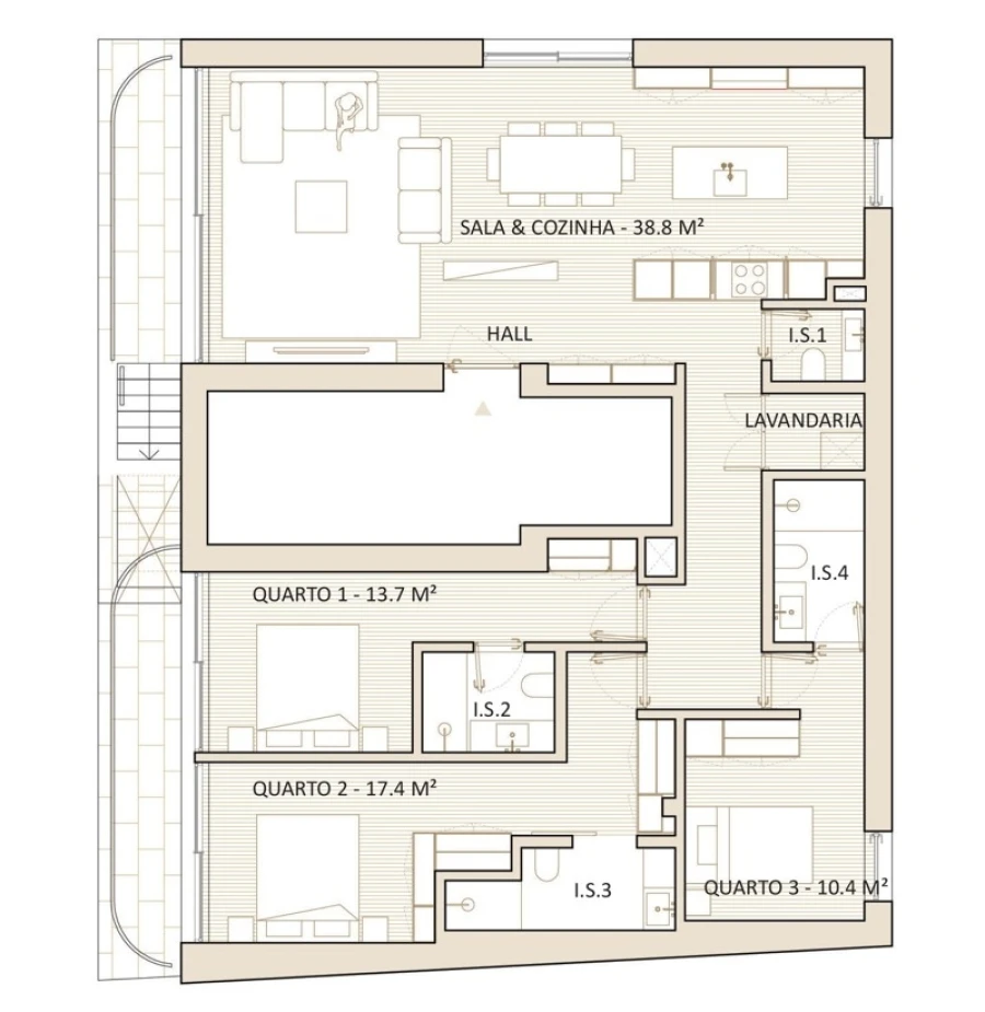 Apartamento T3 para Venda em Lordelo do Ouro e Massarelos Planta 1