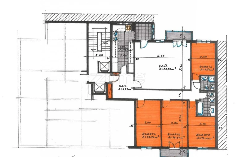 Apartamento T4 para Venda em São Domingos de Benfica Planta 1