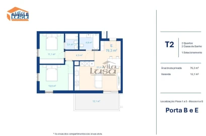 Apartamento T2 para Venda em Mafamude e Vilar do Paraíso