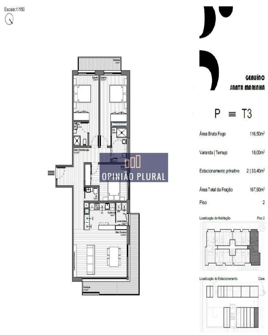 Apartamento T3 para Venda em Santa Marinha e São Pedro da Afurada Foto 12