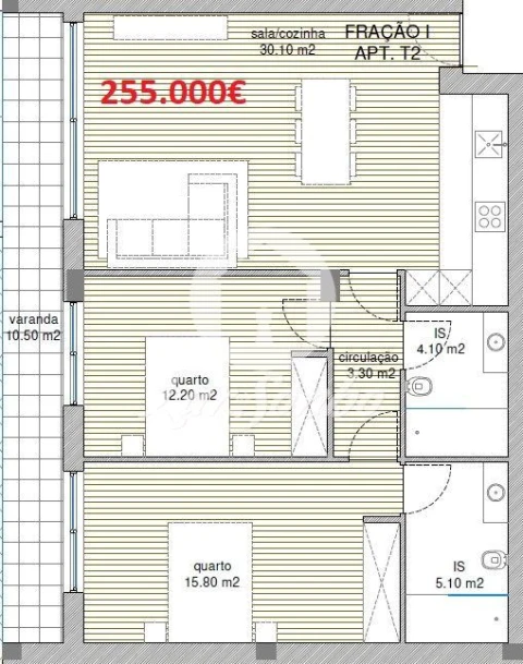 Apartamento T2 para Venda em Manhente
