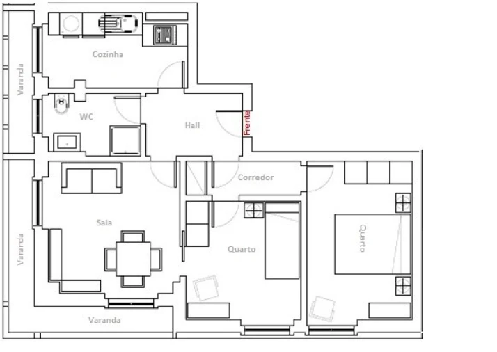 Apartamento T2 para Arrendamento em Alvalade Planta 1