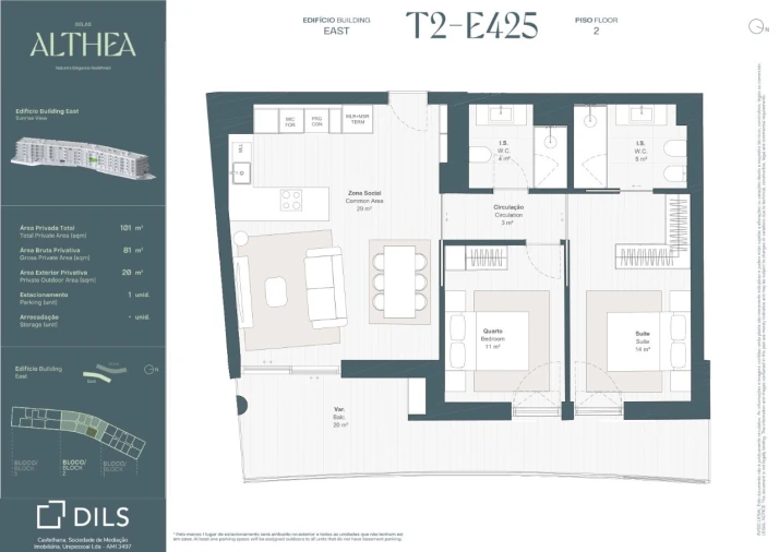 Apartamento T2 para Venda em Queluz e Belas Planta 1