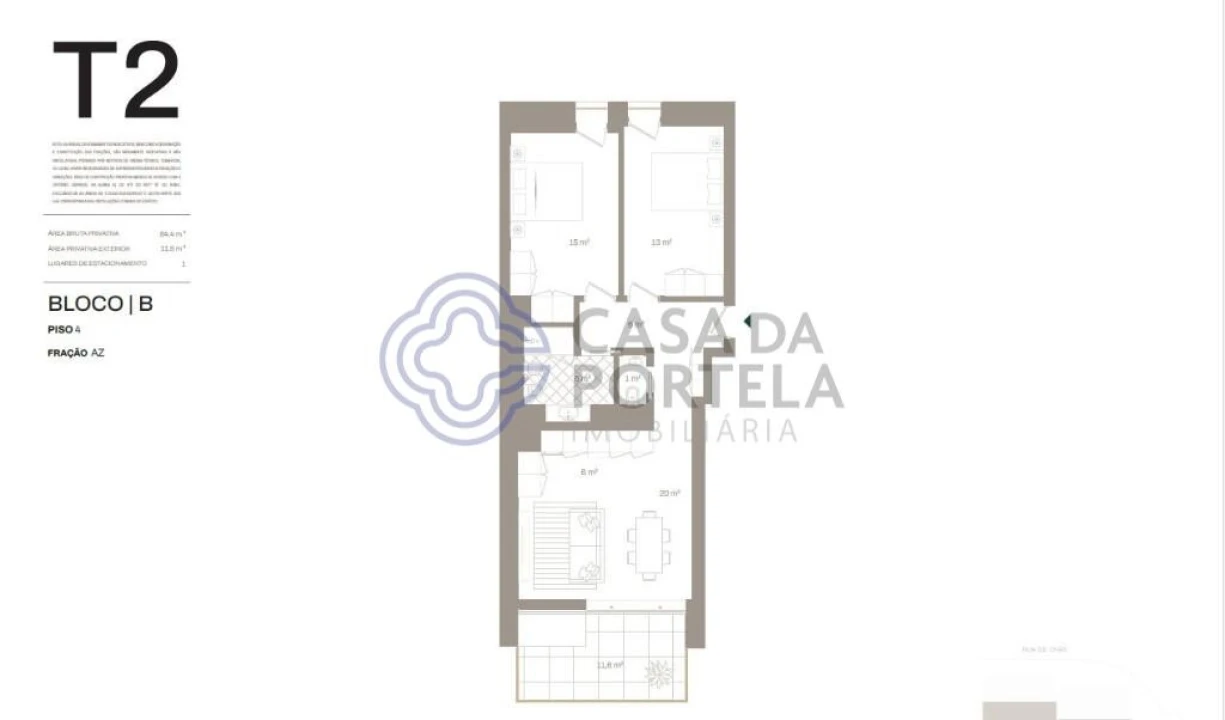 Apartamento T2 para Venda em Santa Marinha e São Pedro da Afurada Foto 1