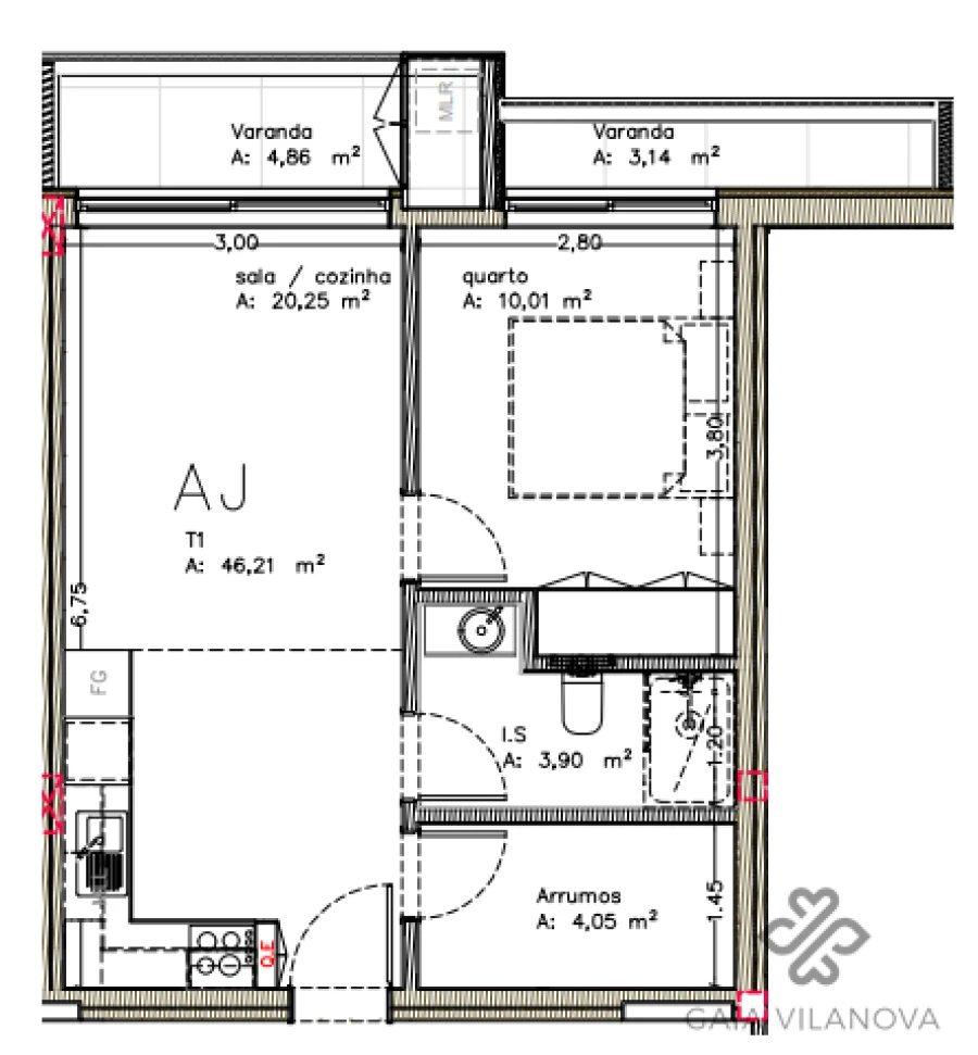 Apartamento T1 para Venda em Santa Marinha e São Pedro da Afurada Foto 27