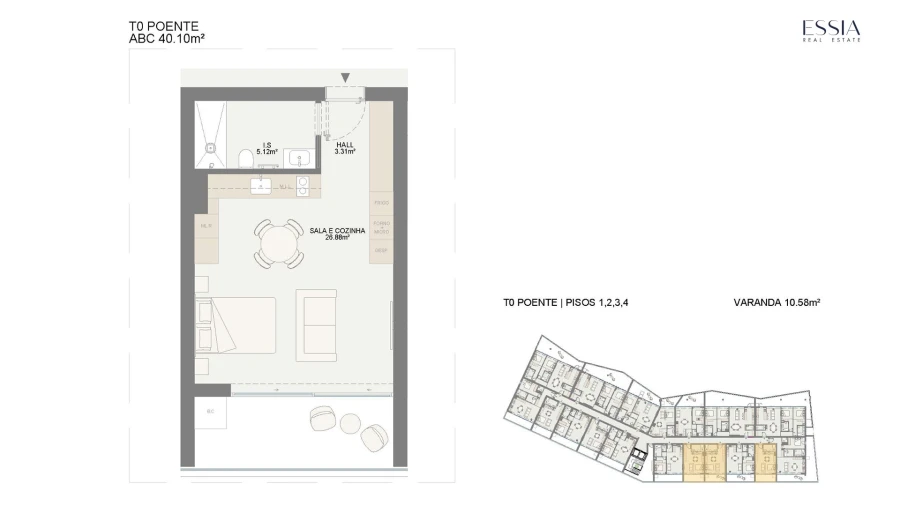 Apartamento T0 para Venda em Oliveira do Douro Planta 1