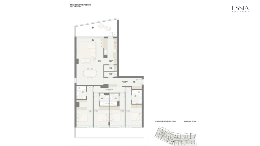 Apartamento T4 para Venda em Oliveira do Douro Planta 1