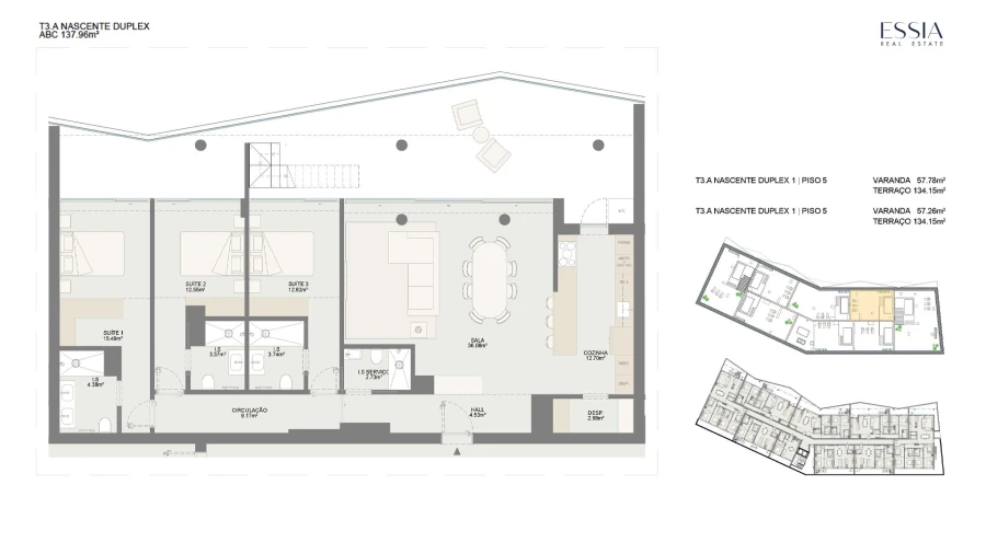 Apartamento T3 para Venda em Oliveira do Douro Planta 1