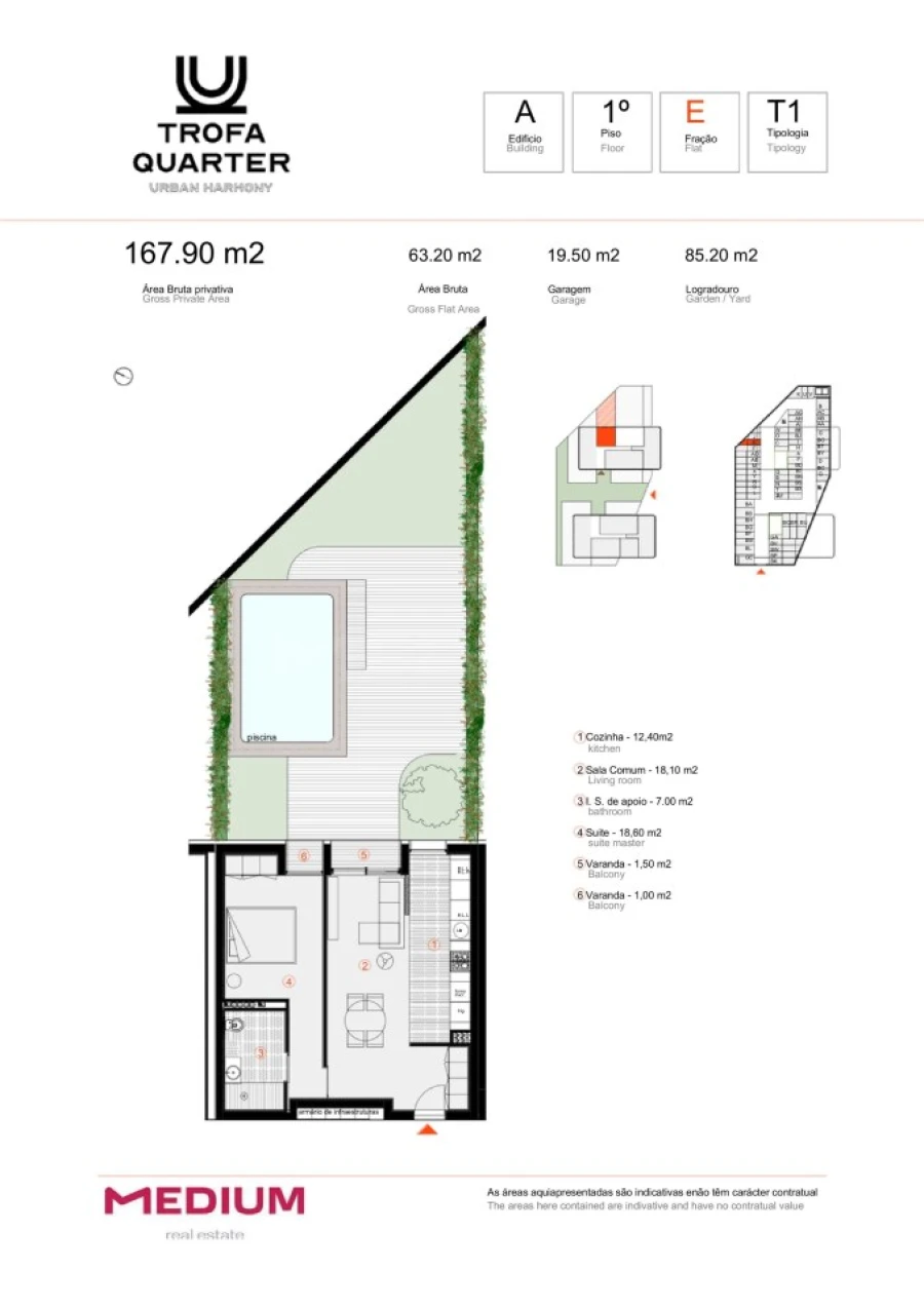 Apartamento T1 para Venda em Bougado (São Martinho e Santiago) Foto 13