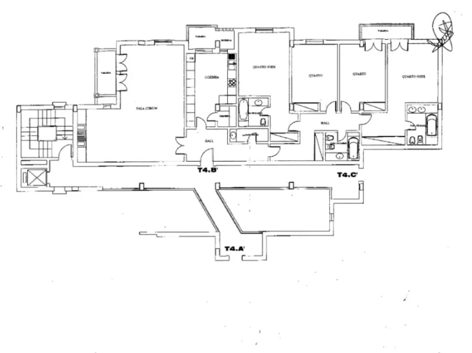 Apartamento T4 para Venda em Santa Maria e São Miguel, São Martinho, São Pedro Penaferrim Planta 1