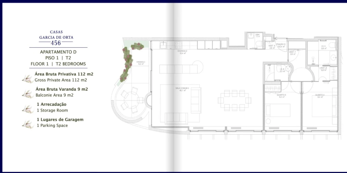 Apartamento T3 para Venda em Aldoar, Foz do Douro e Nevogilde Planta 2