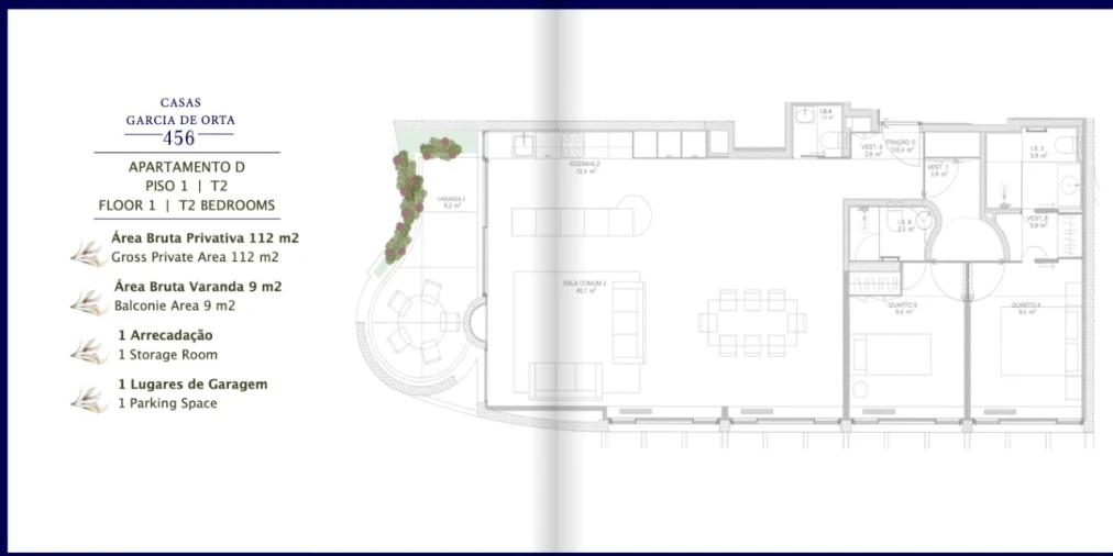 Apartamento T3 para Venda em Aldoar, Foz do Douro e Nevogilde Planta 2