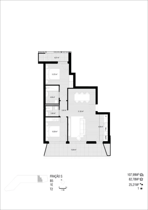 Apartamento T2 para Venda em Buarcos